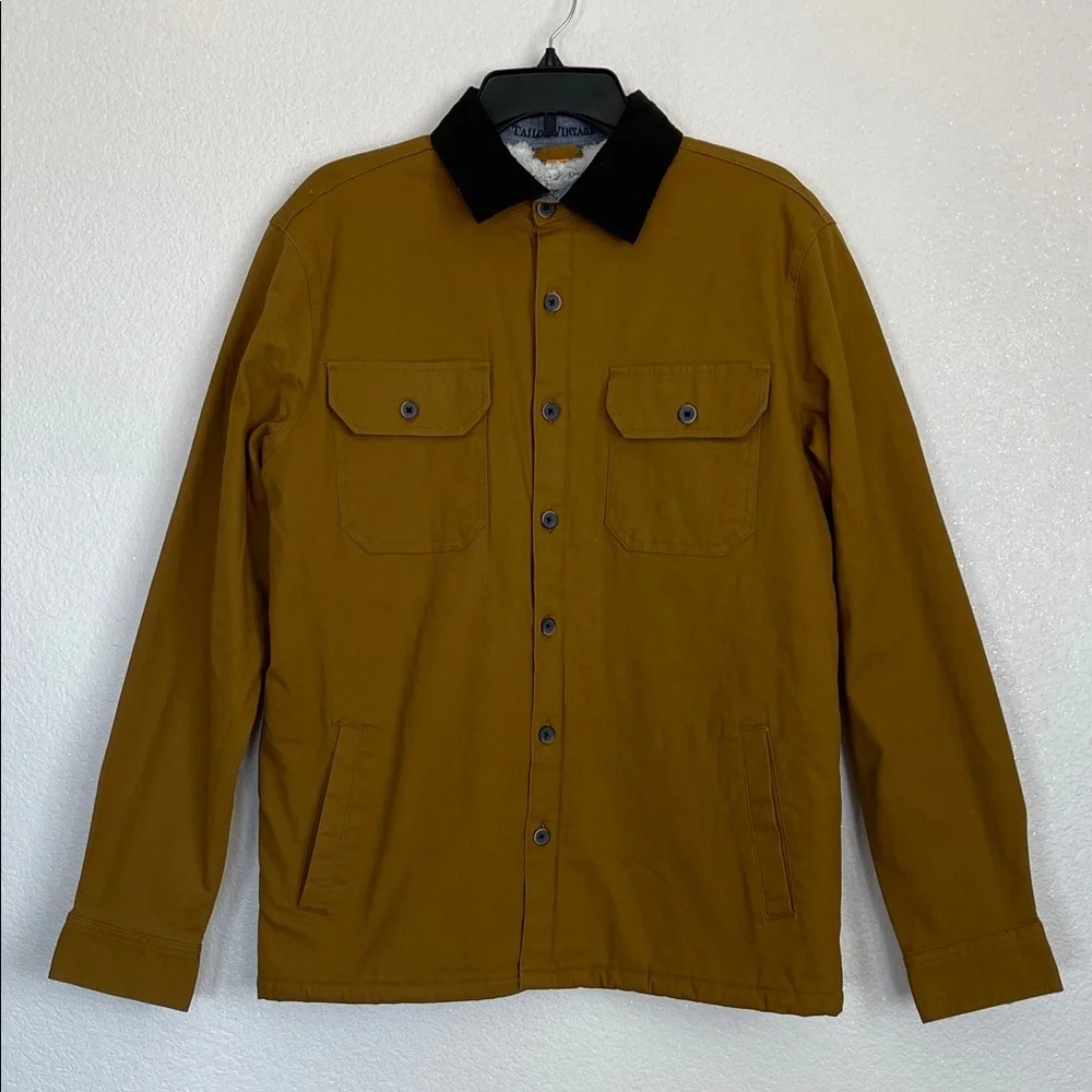 Tailor Vintage Tan canvas Barn Jacket with Black Details size M